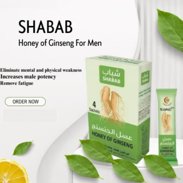 Shabab Honey of Ginseng – 4 Sachets × 10g | Imported from Kuwait